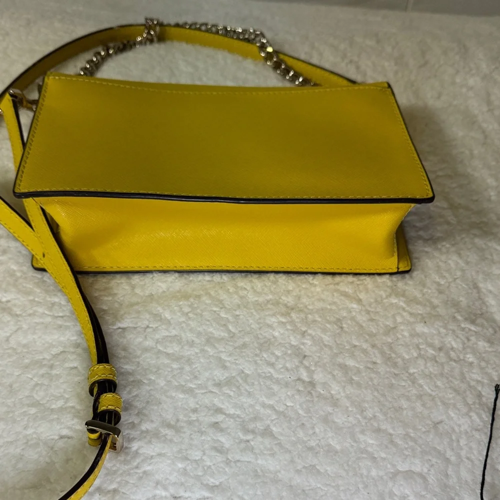 Kate Spade New York Yellow Saffiano Leather Chain‎ Crossbody Bag